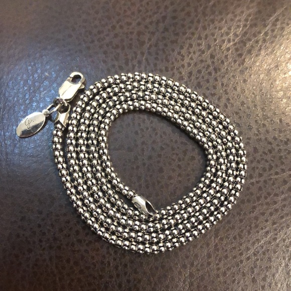 SAMUEL B Oxidized Silver Necklace Popcorn Chain 24 inches 3mm - Picture 3 of 15